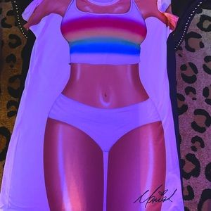 MARIAH CARIAH PRIDE MONTH RAINBOW SHIRT DRESS WITH HER PRINTED SIGNATURE